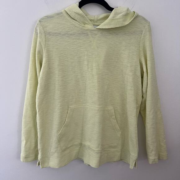 J Jill Hoodie Women’s Key Lime ribbed Cotton Pullover‎ Sweatshirt size small - Picture 1 of 11